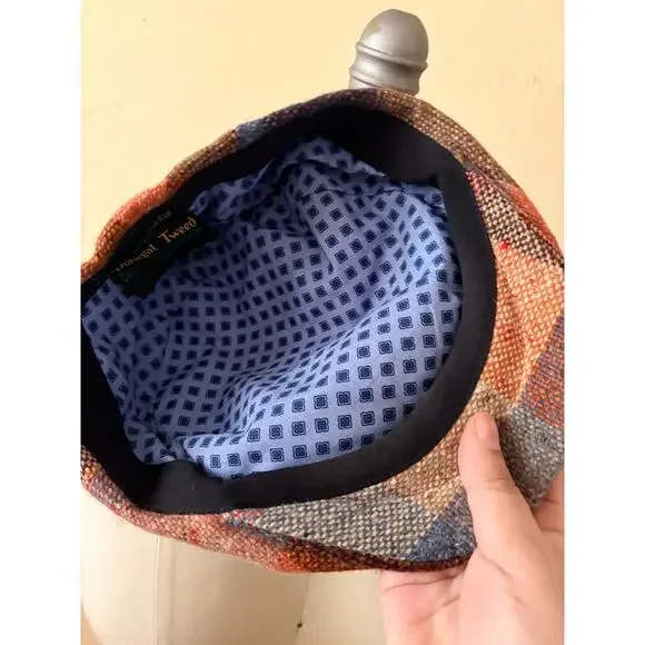 City Sport Belgian Tweed Patchwork Flat Cap Wool Newsboy Hat Size 59 - Picture 6 of 6